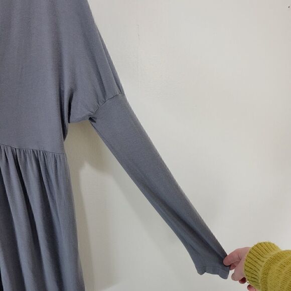 Nicole Bridger Vancouver Gray Asymmetrical Jersey Slow Fashion Dress - Picture 3 of 7